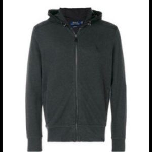 Men’s Polo Charcoal Zip Up Hoodie